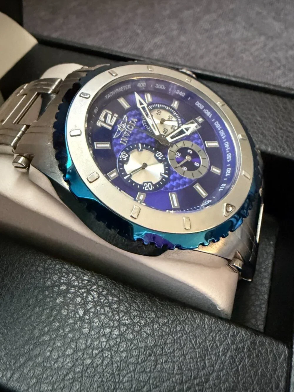 Invicta 1009 Blue Chronograph Quartz Watch